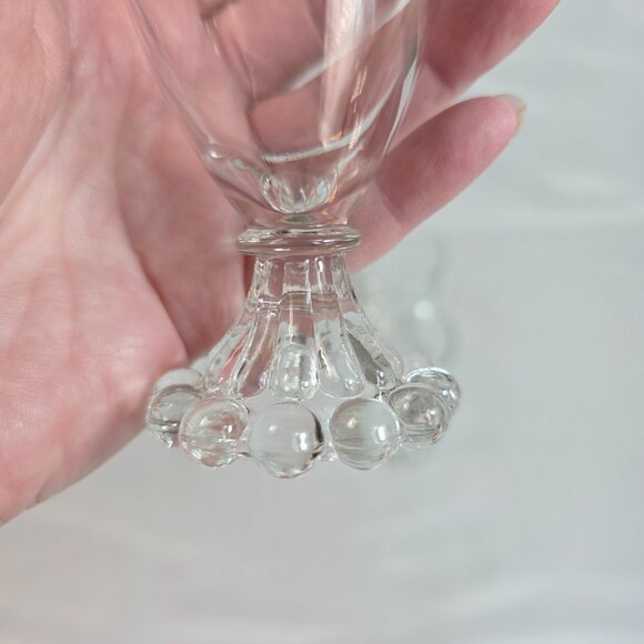 FOUR Anchor Hocking Berwick Boopie Clear Juice/Wine Glasses Ball Design on Base - Picture 8 of 14